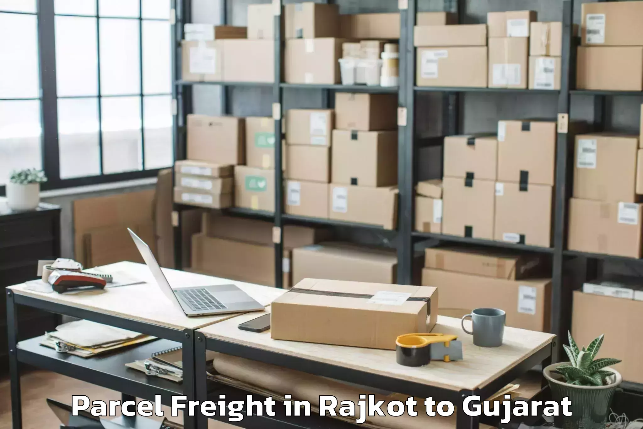 Reliable Rajkot to Vaghodia Parcel Freight